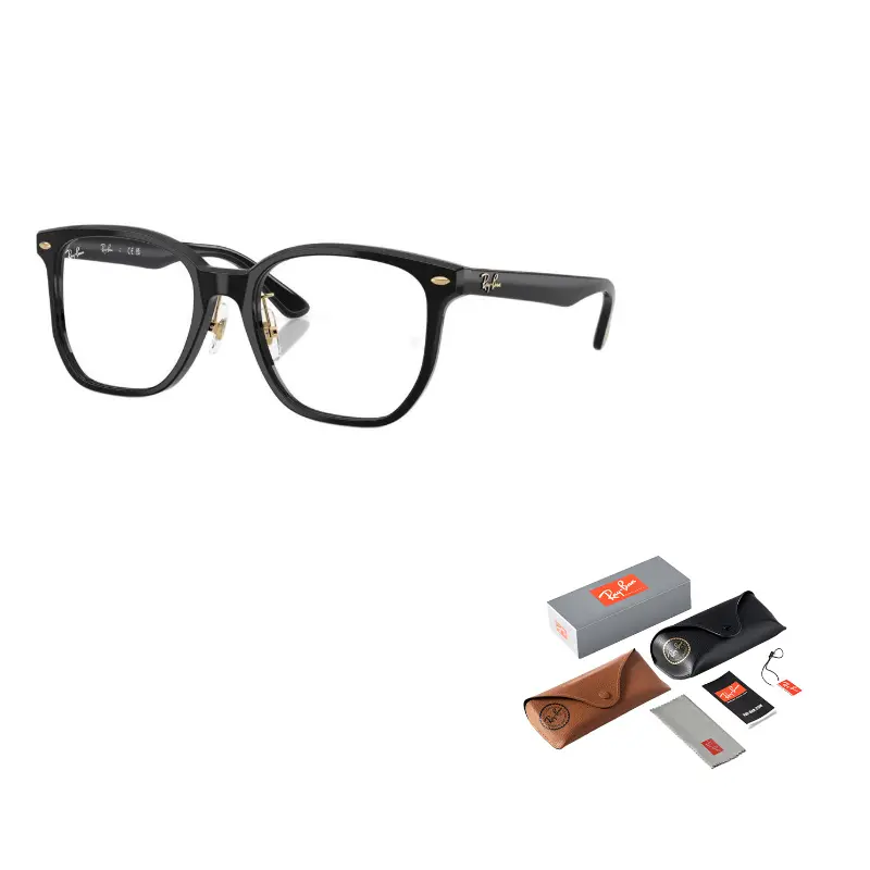 

RayBan Пластиковая оправа квадратной формы для очков унисекс черного цвета, Black