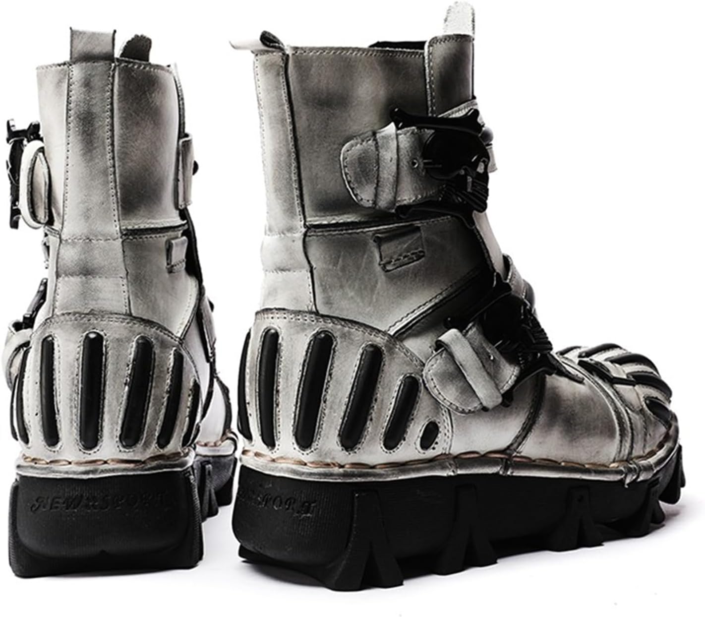 

Мужские мотоциклетные ботинки AACHEN, винтажные панк-бойлеры из натуральной кожи с черепом, модные короткие ботинки с перекрестной шнуровкой, ручная работа, 11, коричневые