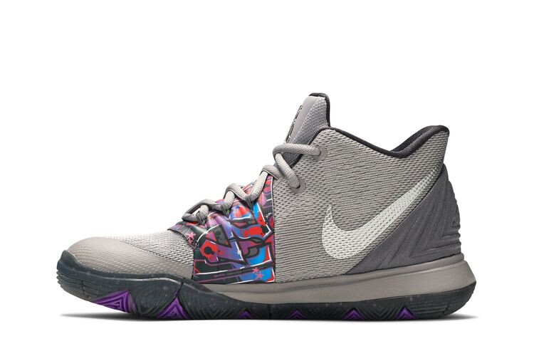 Кроссовки Nike Kyrie 5 BG Graffiti, серый — фото 3