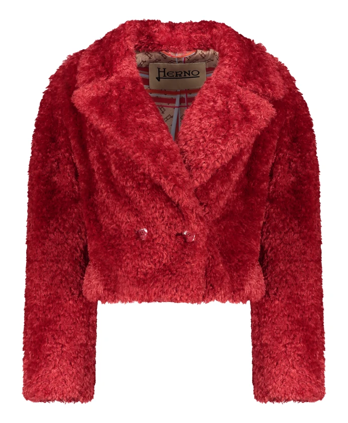 

Куртка с воротником из искусственного меха Herno, красный