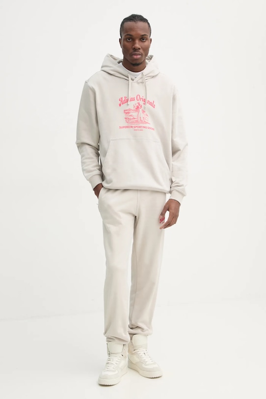 Хлопковые спортивные брюки Wabash Adidas Originals, бежевый — фото 2