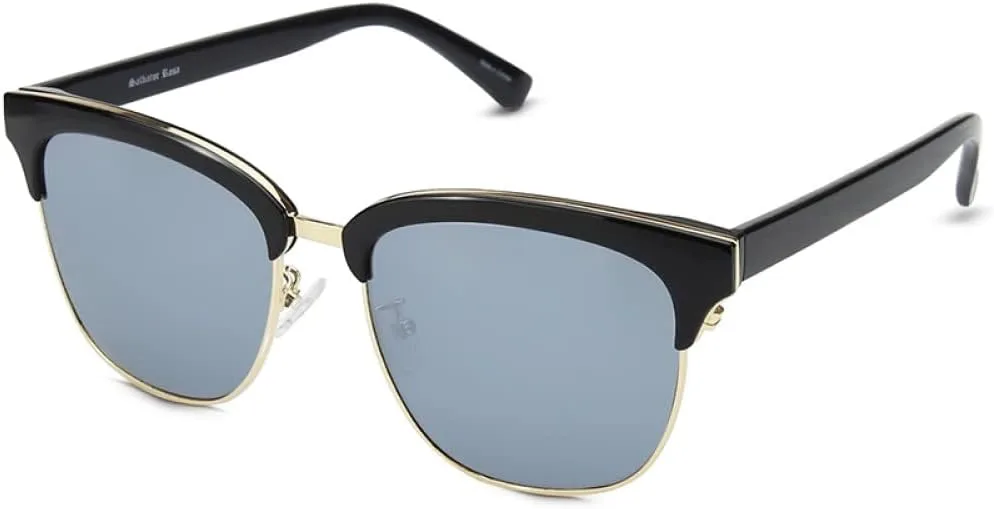 

Солнцезащитные очки в полуободковой оправе для женщин/мужчин, винтажные, без оправы, для вождения, поляризованные, с защитой от УФ-излучения UV400 generic, Black Gold