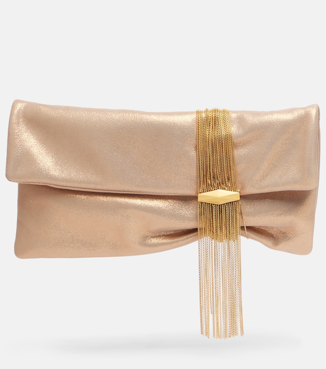 

Клатч Zandra Small из замши с декоративными элементами Jimmy Choo, Gold/Gold
