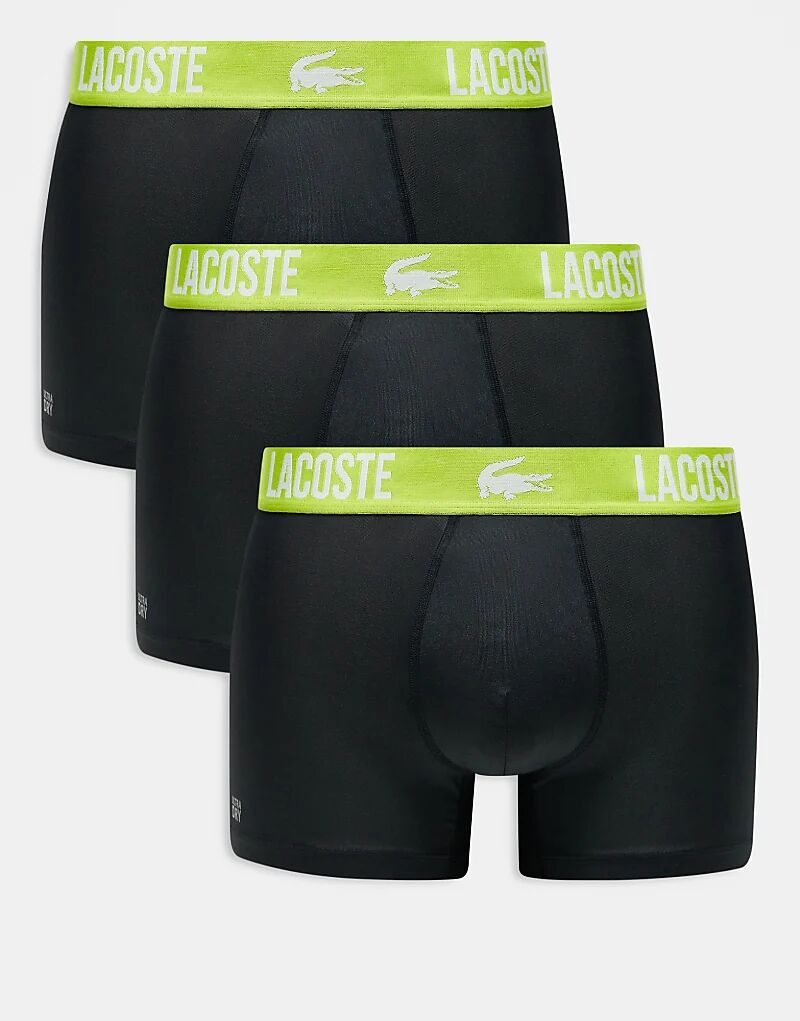 

3 упаковки трусов-транков черного/зеленого цвета Lacoste