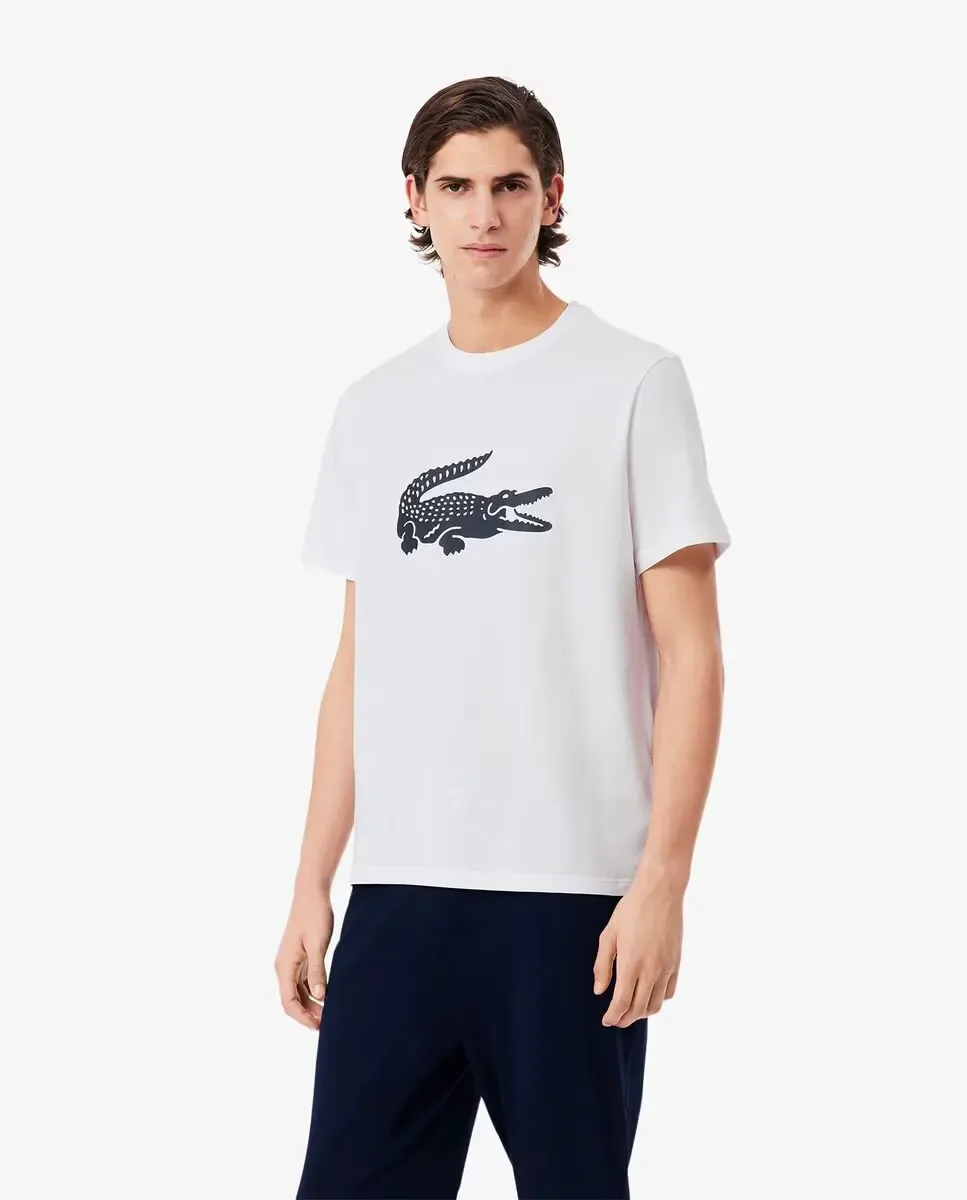 Lacoste Мужская пижама из джерси с принтом синего цвета — фото 3