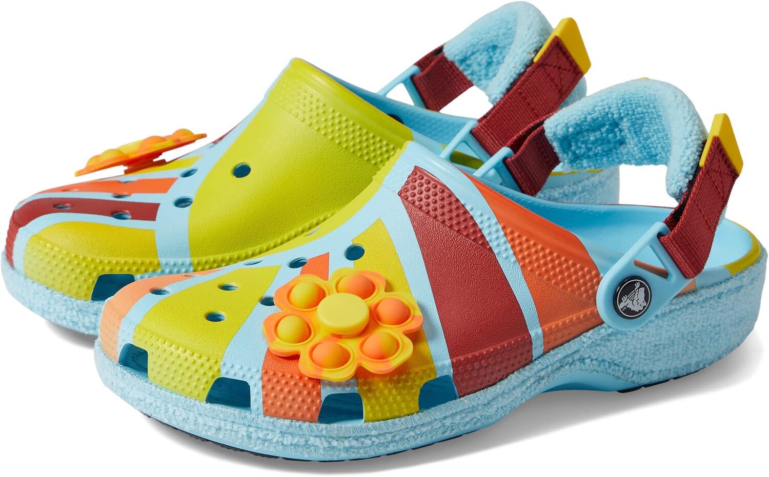 Сабо Crocs Work Zen Garden Sensory Classic Slip Resistant Adjustable Terry Cloth Clog, цвет Arctic/Multi