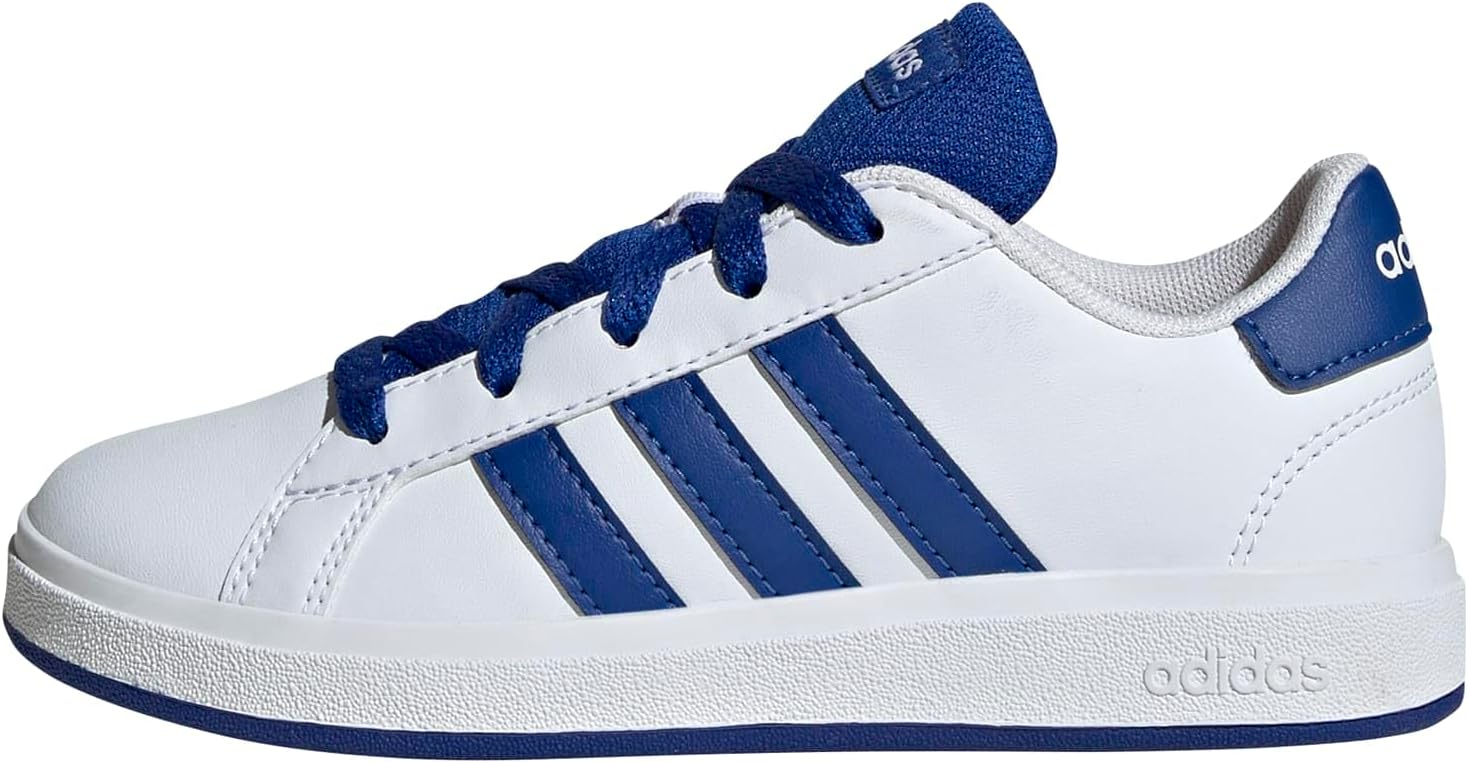 

Детские кроссовки Adidas Grand Court 2.0 унисекс с эластичными шнурками и ремешком, белый/черный/синий/темно-синий