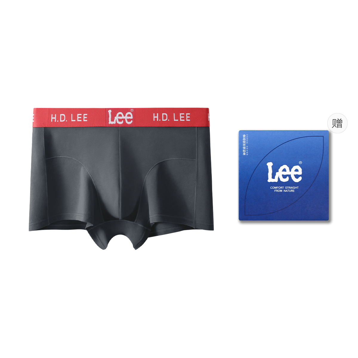 

Мужские трусы 2 штуки в подарочной упаковке Lee, темно-серый