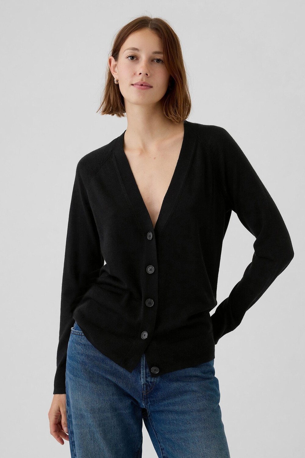 

Кардиган из мериносовой шерсти Gap, черный