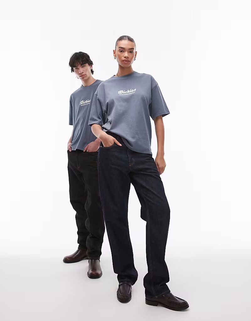 

Футболка Dickies Lewistown с вышитым центральным логотипом, средне-синего цвета