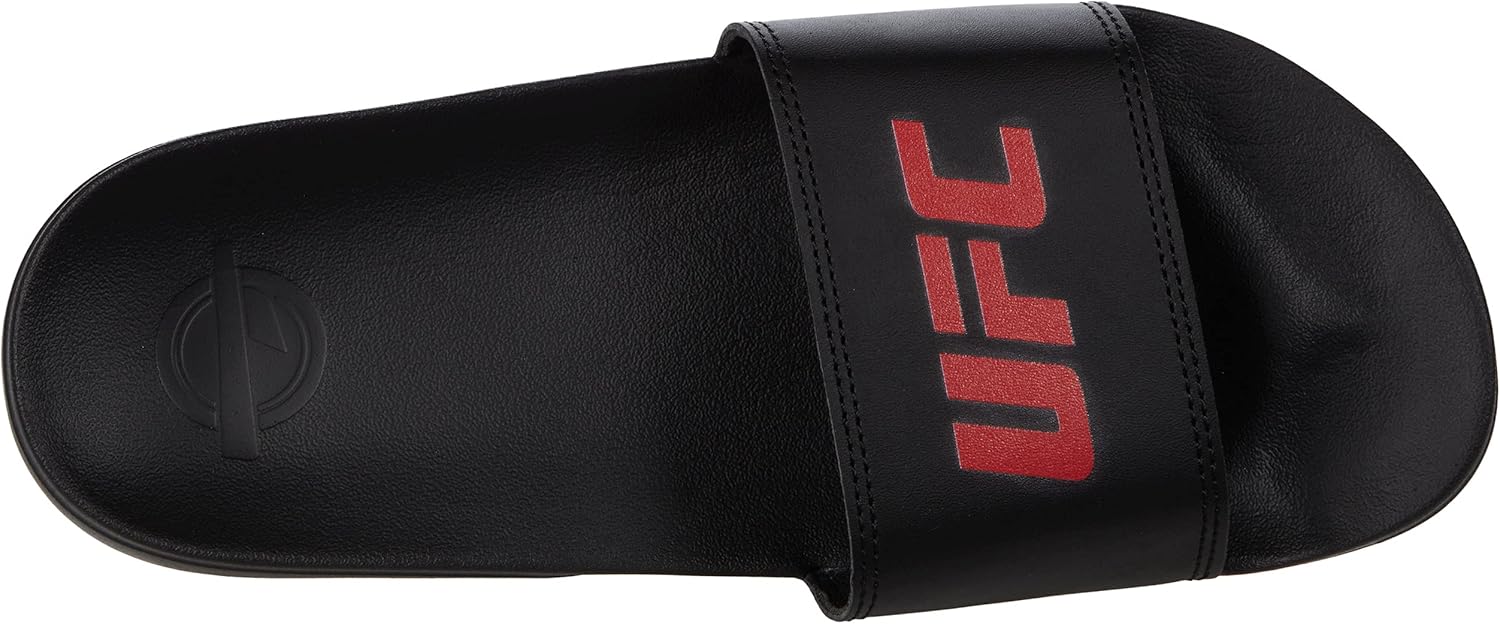 Мужские шлепанцы UFC Octagon Slides- удобная нескользящая обувь для спортсменов, черный/красный — фото 2