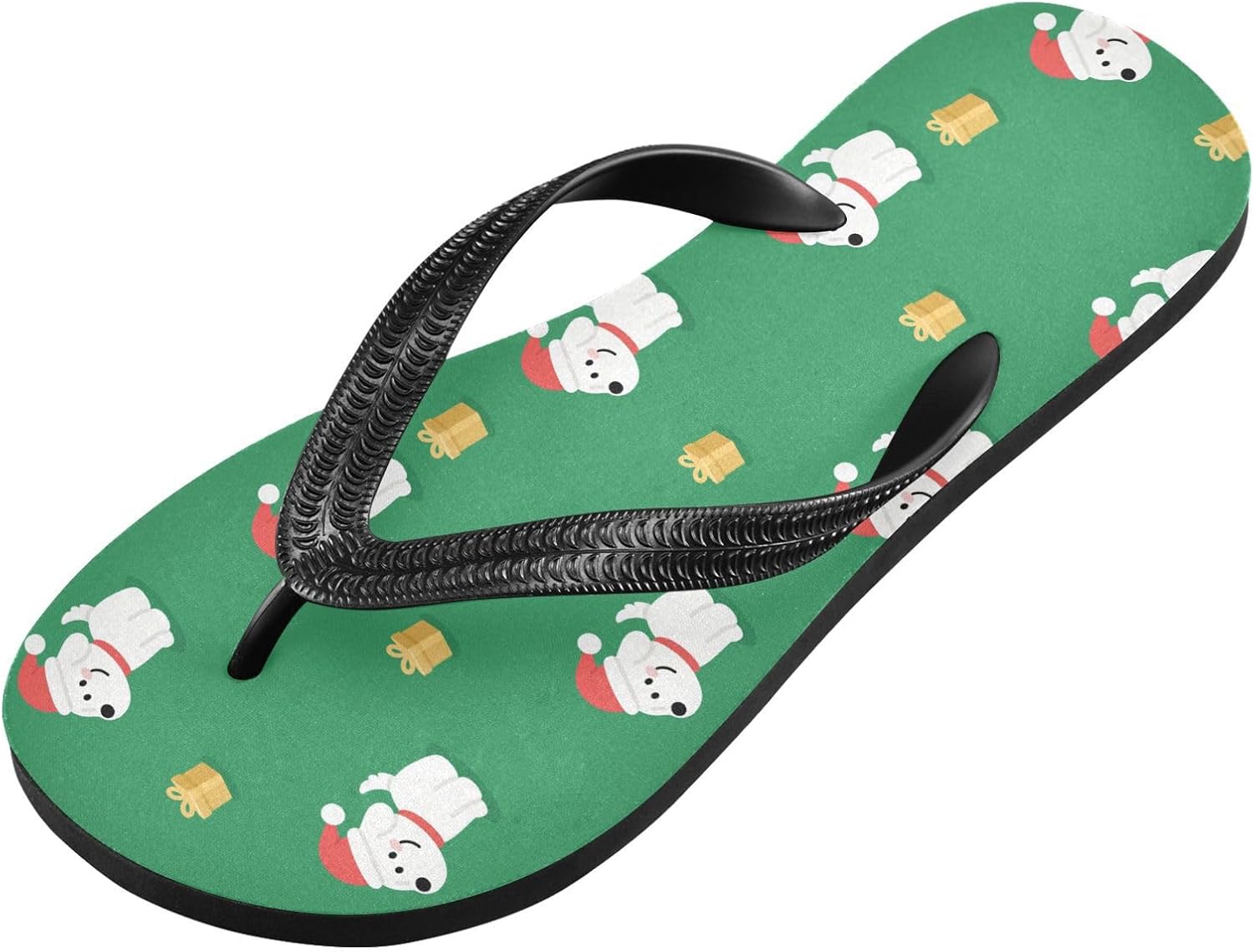 

Женские пляжные шлепанцы UMIRIKO на лето, повседневные, с рисунком собаки, рождественский подарок, зеленые, быстросохнущие, сандалии для мужчин A2301282