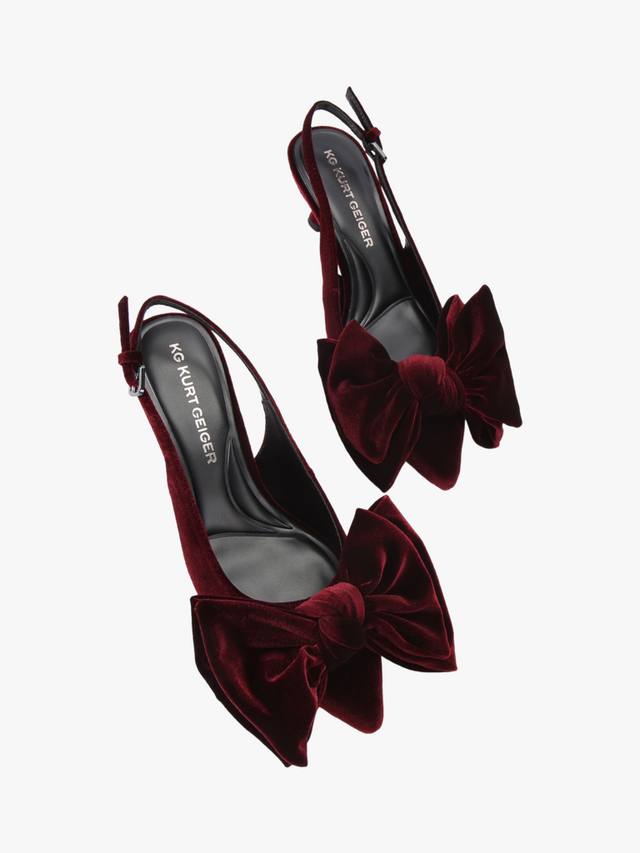 Туфли-лодочки Tilly Bow на каблуке kitten KG Kurt Geiger, Wine — фото 2