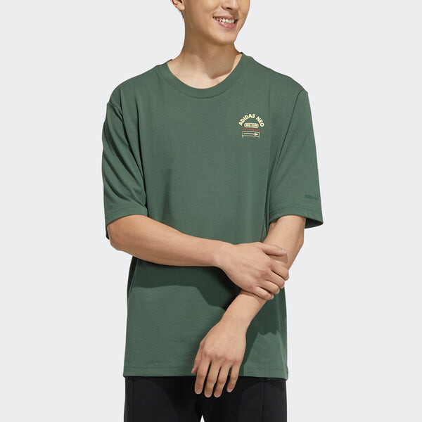 Футболка neo m bqfd tee 2 subject printing loose sports short sleeve green Adidas, зеленый — фото 2