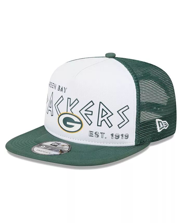 

Мужская белая, зеленая кепка Green Bay Packers Banger 9FIFTY Trucker Snapback New Era, белый