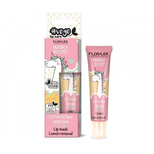 

Flos Lek Lip Care Vege Lemon Обновляющая маска для губ 14г Flos-Lek
