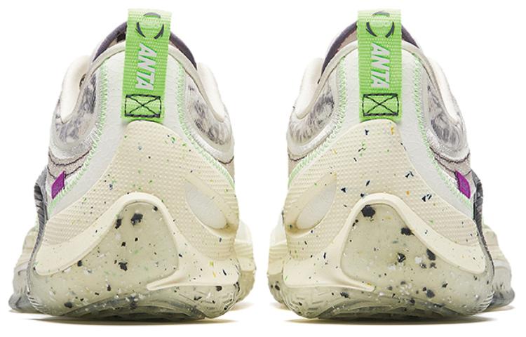 Anta Instant 1 ESG Амортизирующие Износостойкие Низкие Баскетбольные Кроссовки Мужские Серый Белый, Грязевой Серый/Бежевый Белый — фото 4