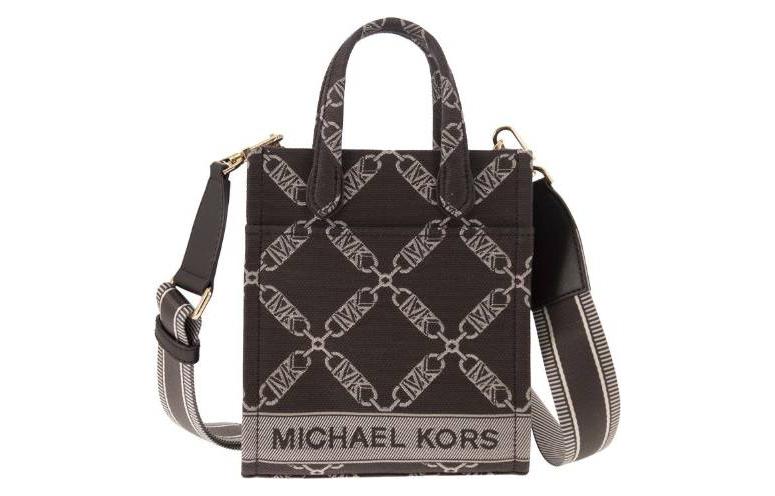 

MICHAEL KORS Хлопковая мини-сумка через плечо женская коричневая