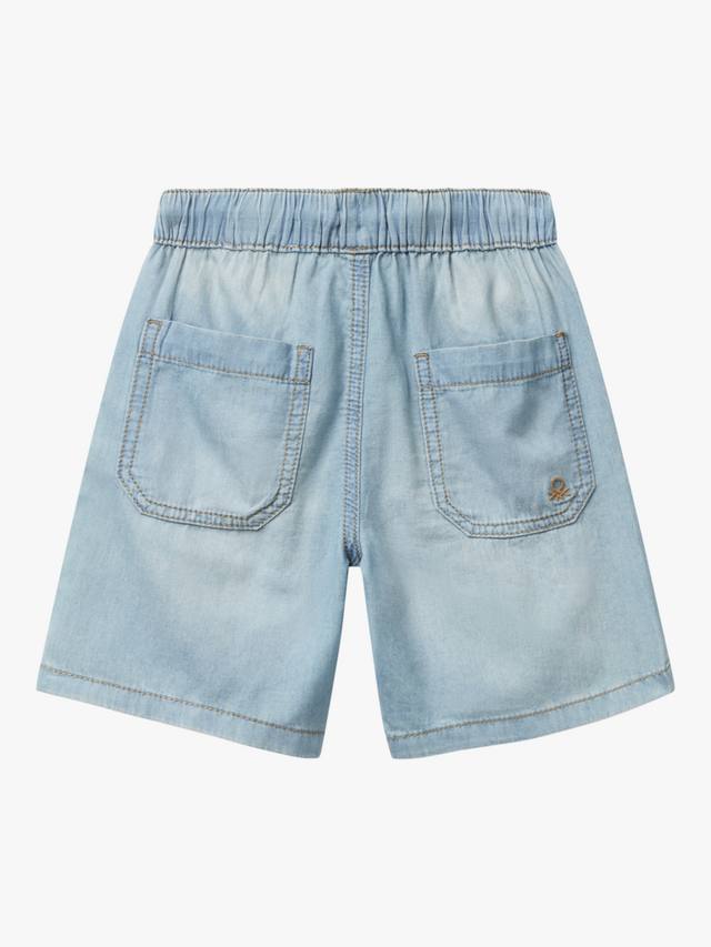 Детские легкие шорты из джинсовой ткани шамбре Benetton, Light Blue — фото 2