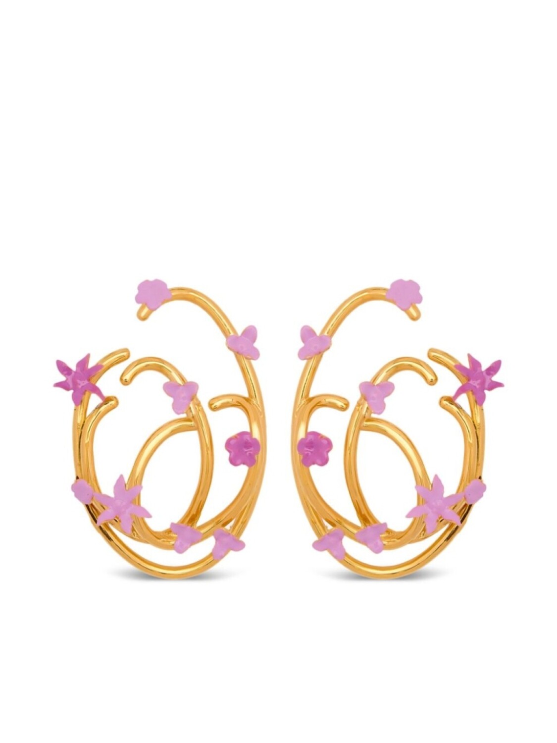 

Серьги Tangled O в форме цветов Oscar de la Renta, золотой