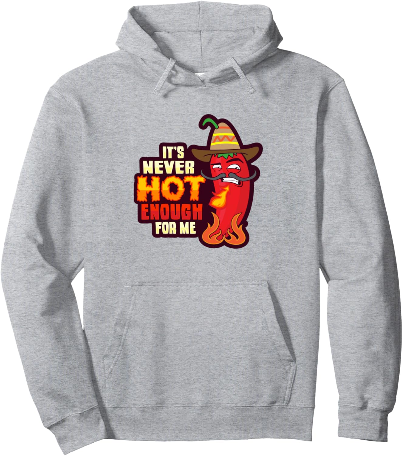 

Худи с дизайном на тему мексиканской кухни для любителей чили и хабанеро, серое Scoville Scale Chili Design