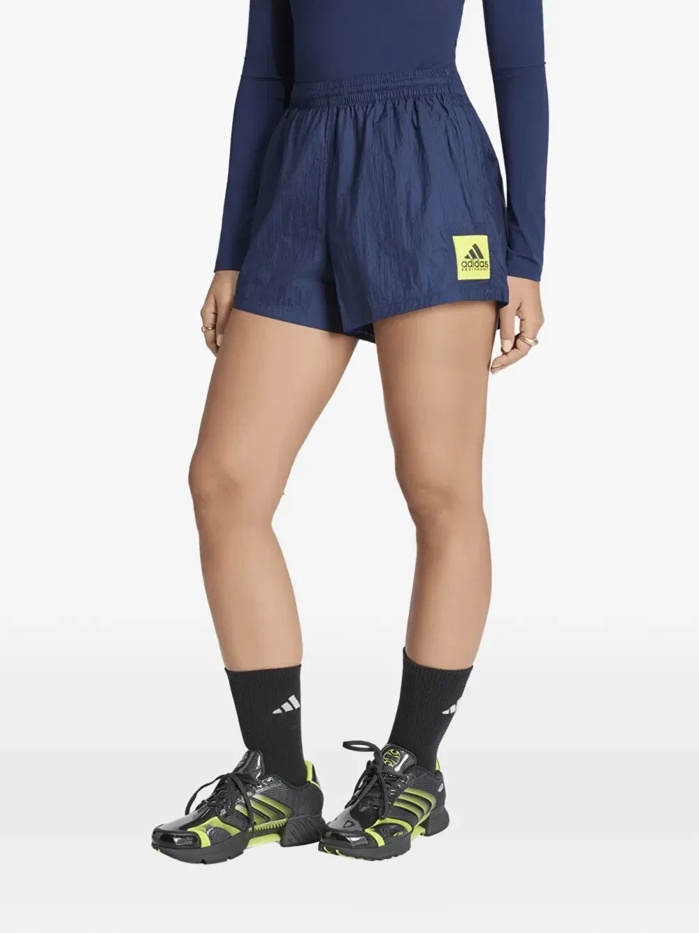 Шорты adidas Equipment с логотипом-нашивкой, синий
