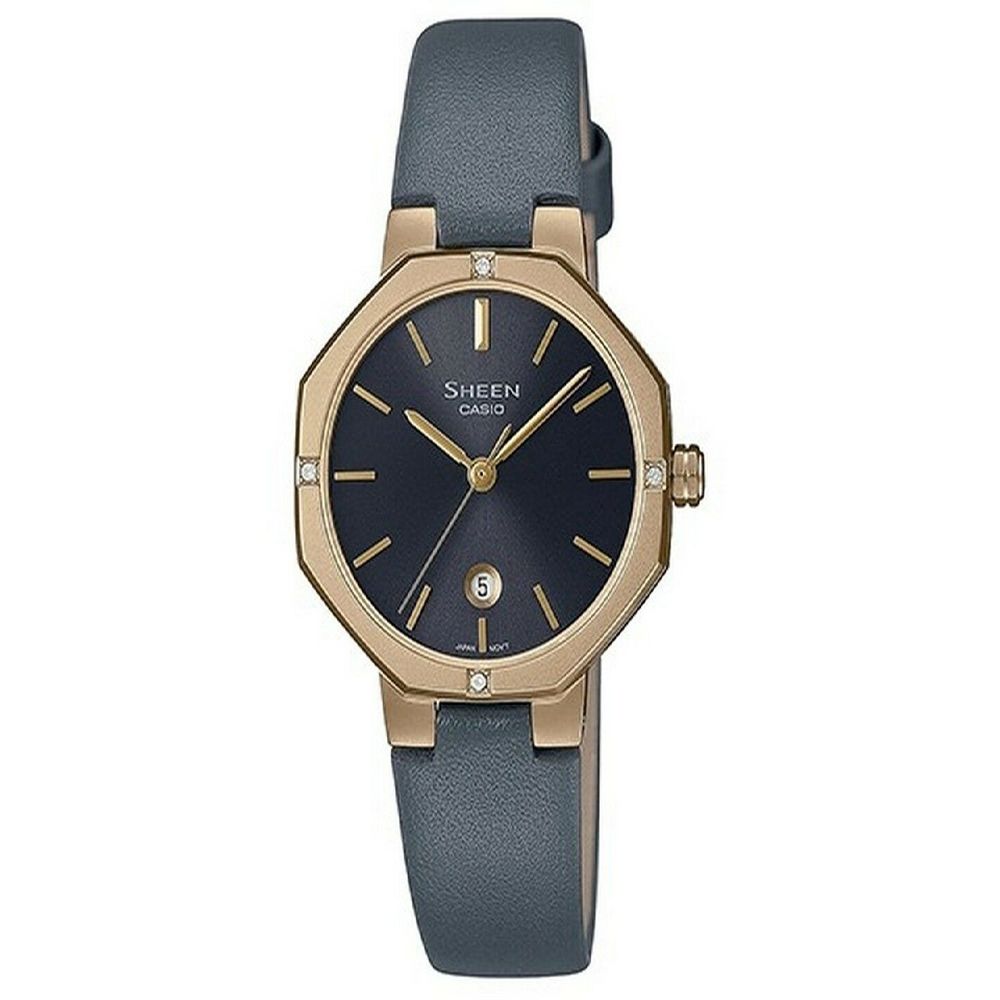 

Серые кожаные часы Casio