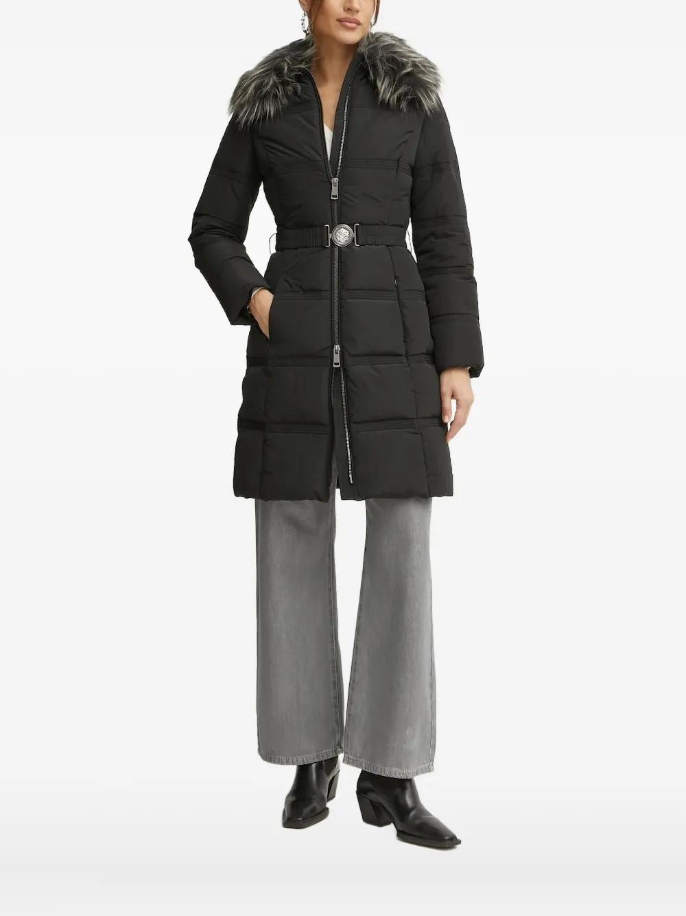 

Пальто Marisol с поясом Guess Usa, черный