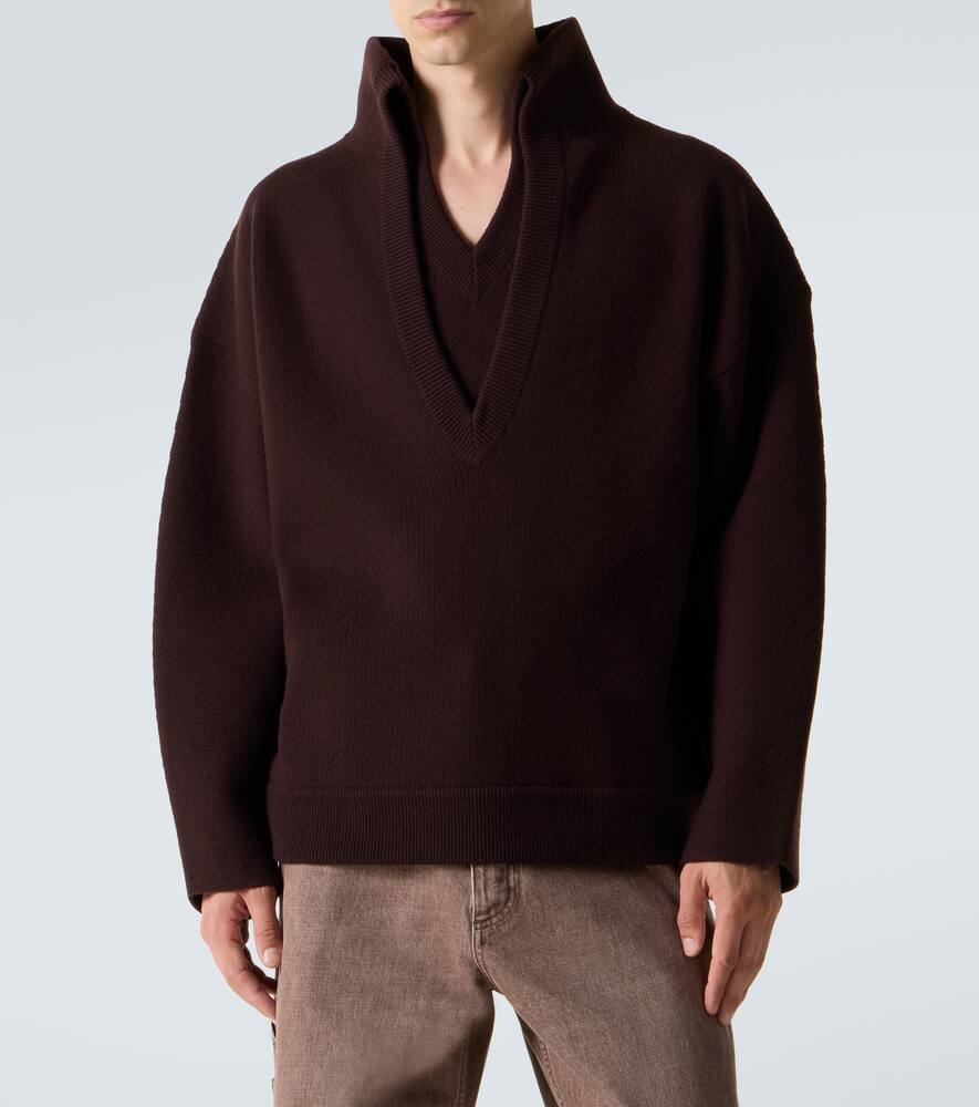 Вязаный свитер из шерсти с рельефным узором Bottega Veneta, Ebony — фото 3