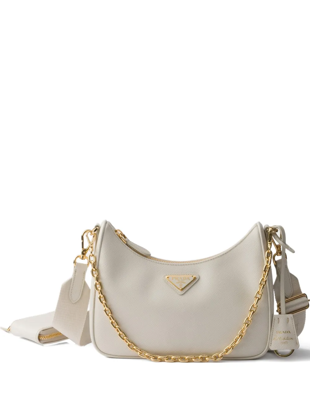 

Сумка на плечо Re-Edition 2005 из сафьяновой кожи Prada, бежевый