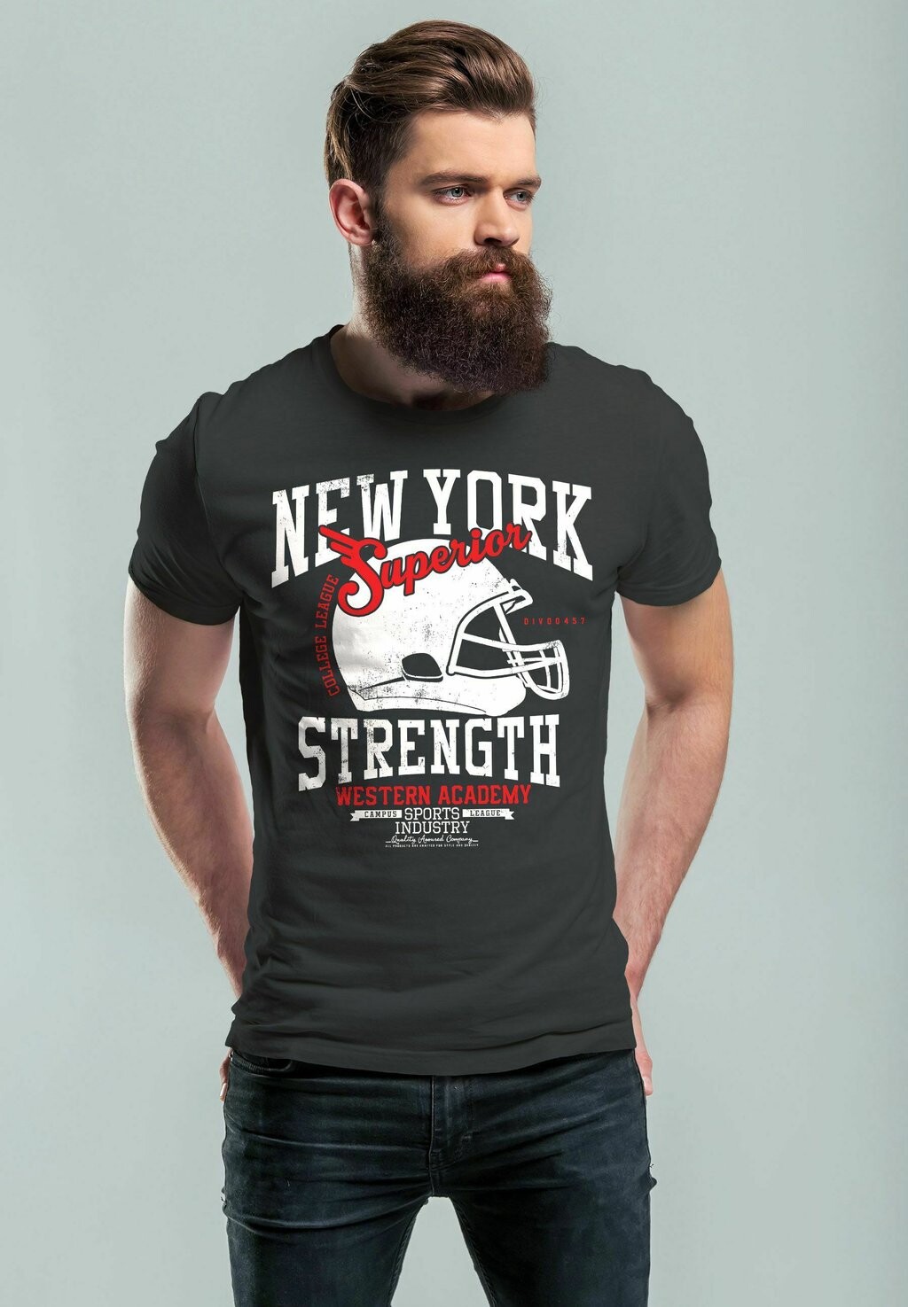 

Футболка с принтом NEW YORK SUPERIOR FOOTBALL HELMET Neverless, цвет Mottled Black