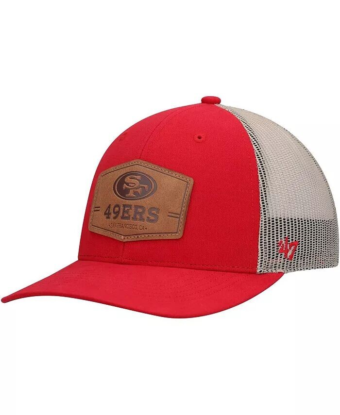 

Мужская регулируемая шляпа '47 Scarlet, Natural San Francisco 49ers из сыромятной кожи Trucker '47 Brand, красный