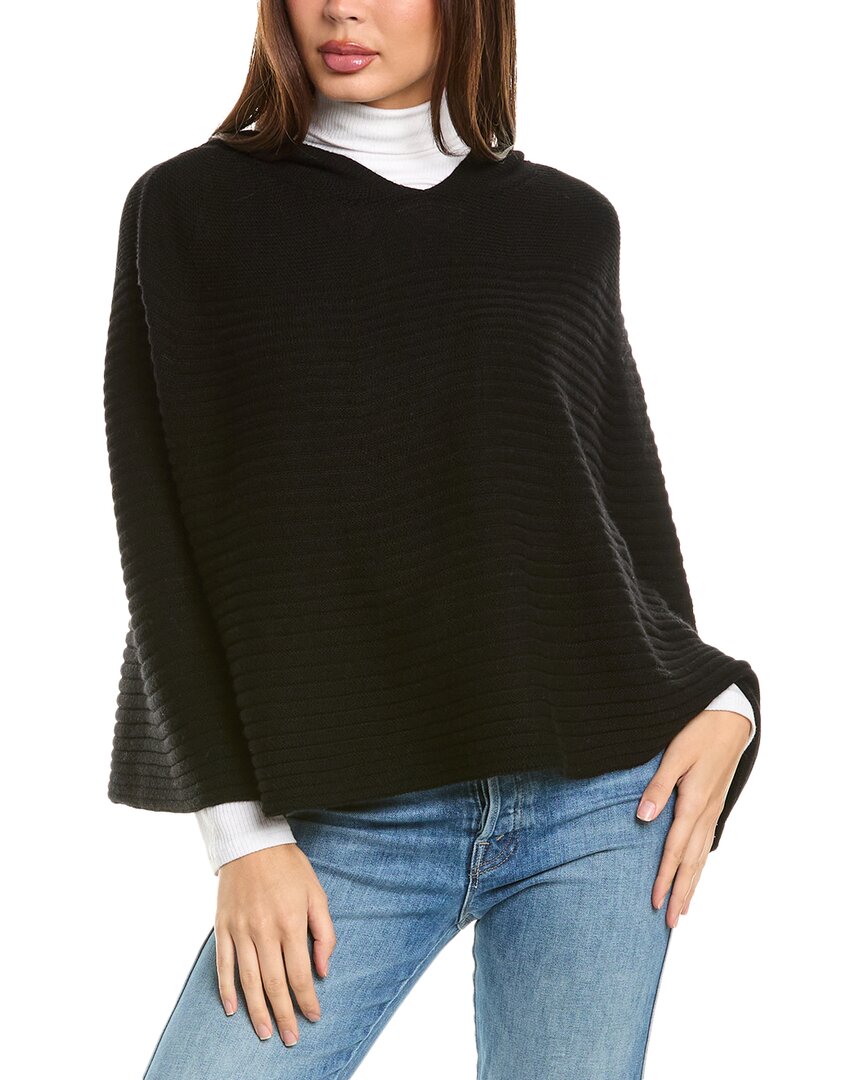 

Пончо Forte Cashmere с капюшоном из шерсти и смеси кашемира, черный