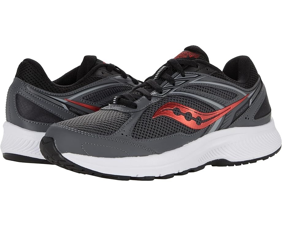 

Кроссовки Saucony Cohesion 14, цвет Charcoal/Flame, Черный, Кроссовки Saucony Cohesion 14, цвет Charcoal/Flame