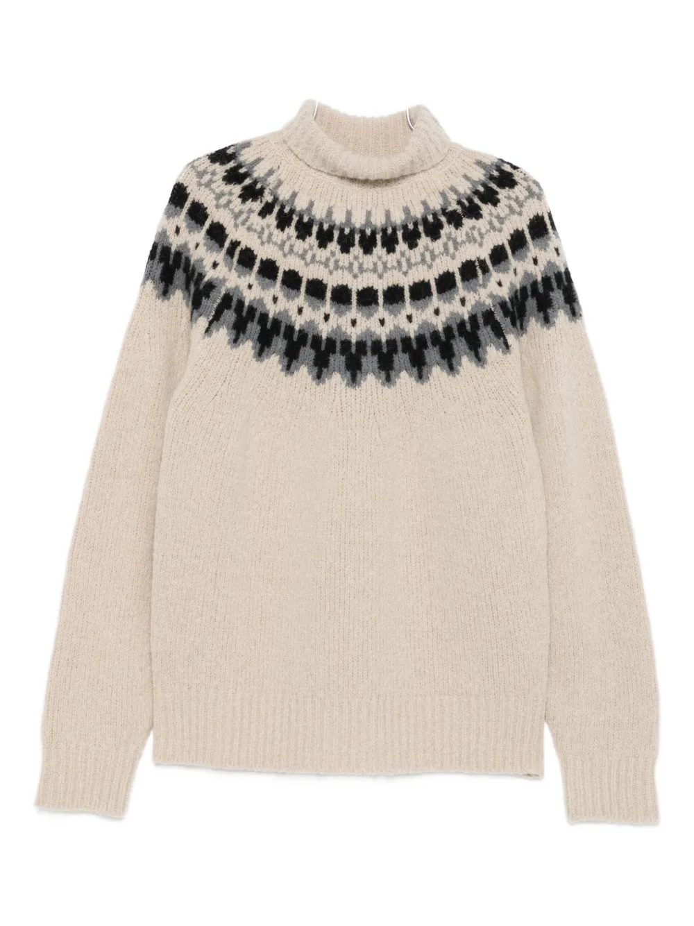 

Свитер с узором и воротником-гольф Barena, нейтральный