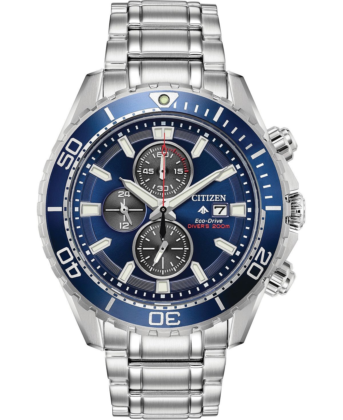 

Мужские часы Eco-Drive Promaster Diver с хронографом и браслетом из нержавеющей стали, 46 мм Citizen