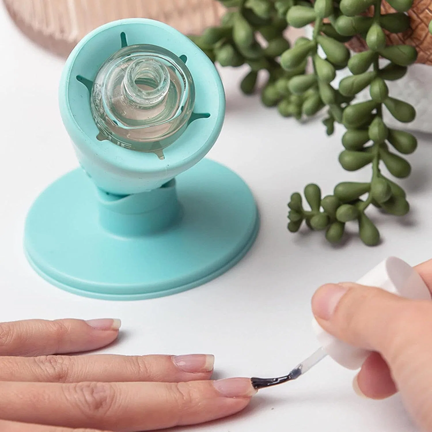 Наклонный силиконовый держатель для лака для ногтей Bollisate, Light Green — фото 2