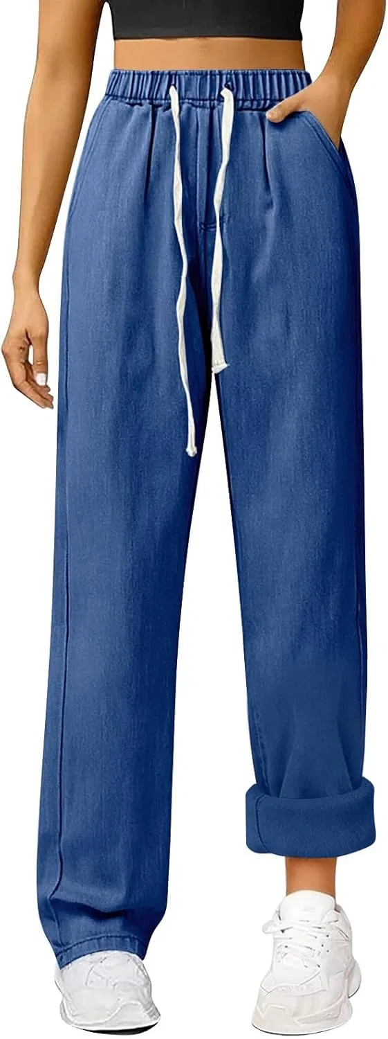Джинсы утепленные с начесом Women's Fleece Lined Jeans, темно-синие