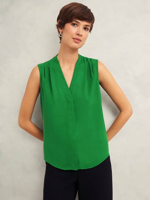 

Маковый топ без рукавов Hobbs, цвет Lush Green