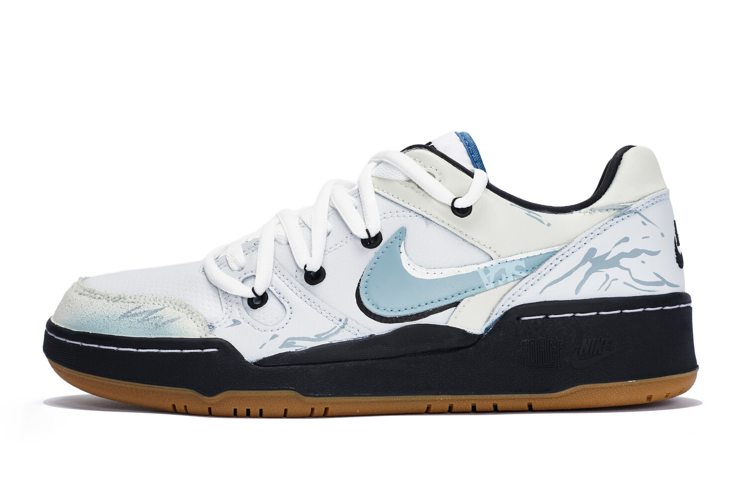 

Кроссовки Nike Full Force Skateboarding Shoes Men Low-top Blue/yellow, желтый