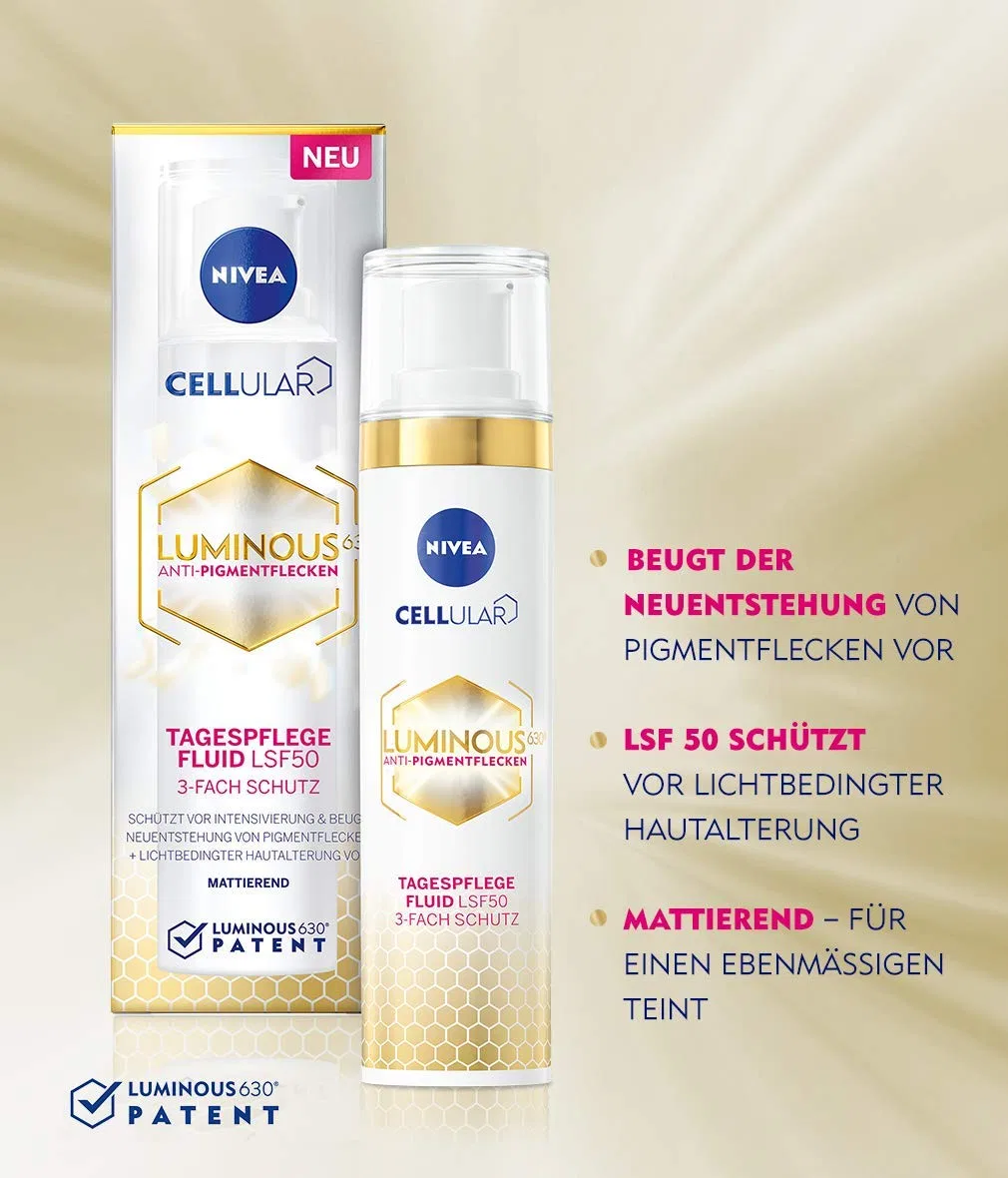 Флюид Nivea — Увлажняющий против пигментных пятен SPF «Cellular Luminous » от, 40 мл — фото 2