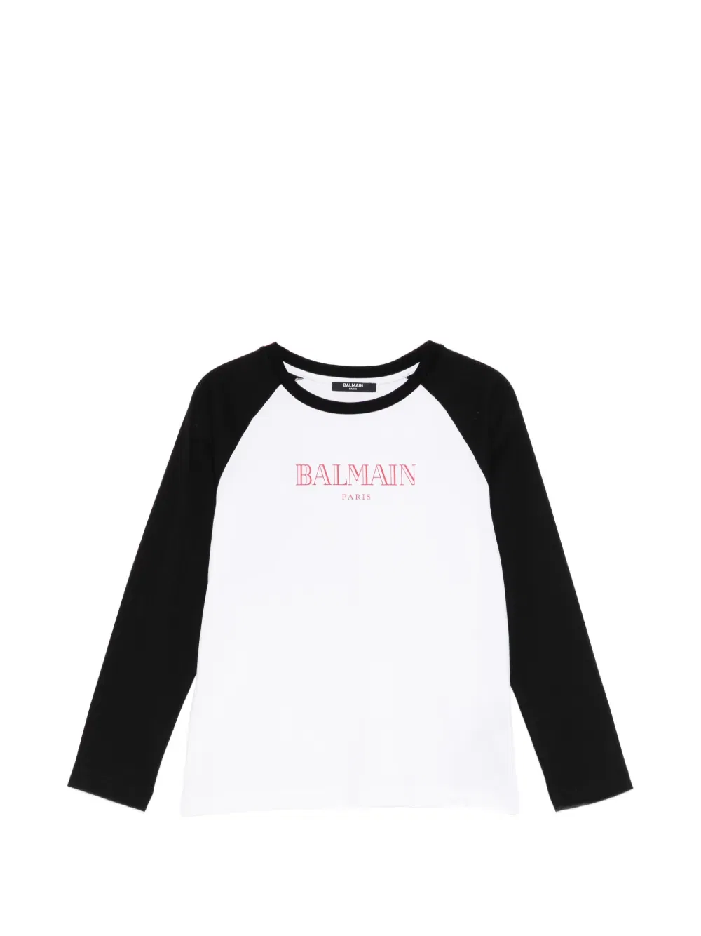 Футболка-реглан с логотипом Balmain Kids, белый