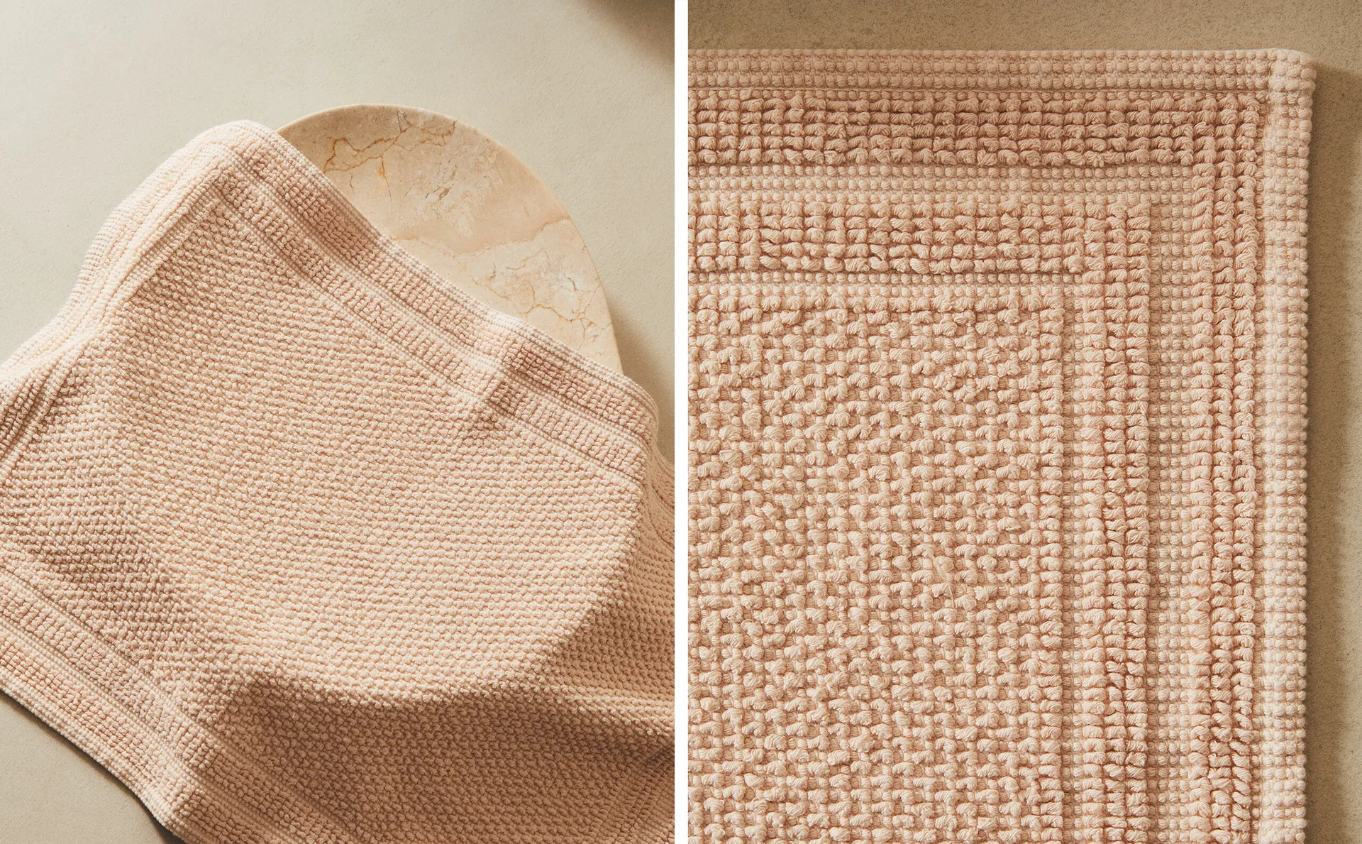

Хлопковый коврик для ванной Zara Home, светло-лоососевый розовый