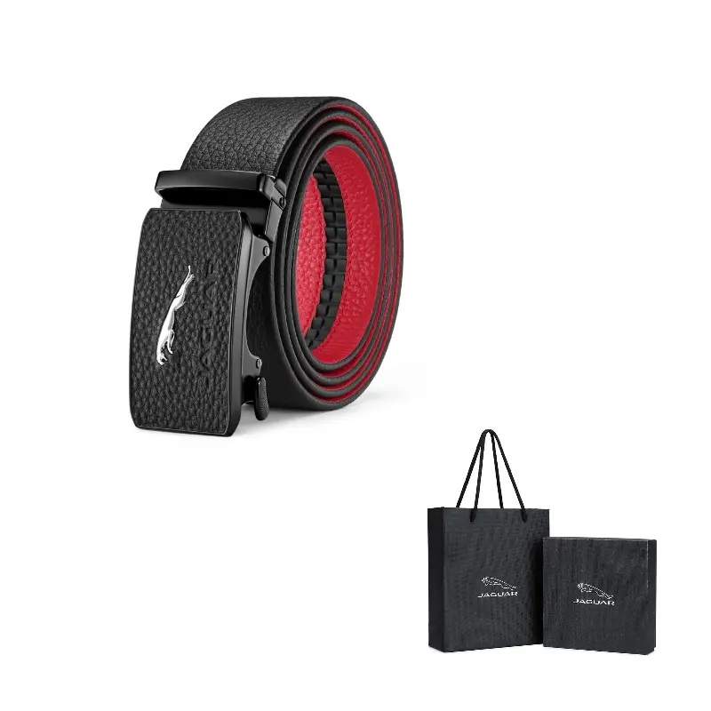 

JAGUAR Кожаный ремень из коровьей кожи мужской шириной 3,5 см, Black