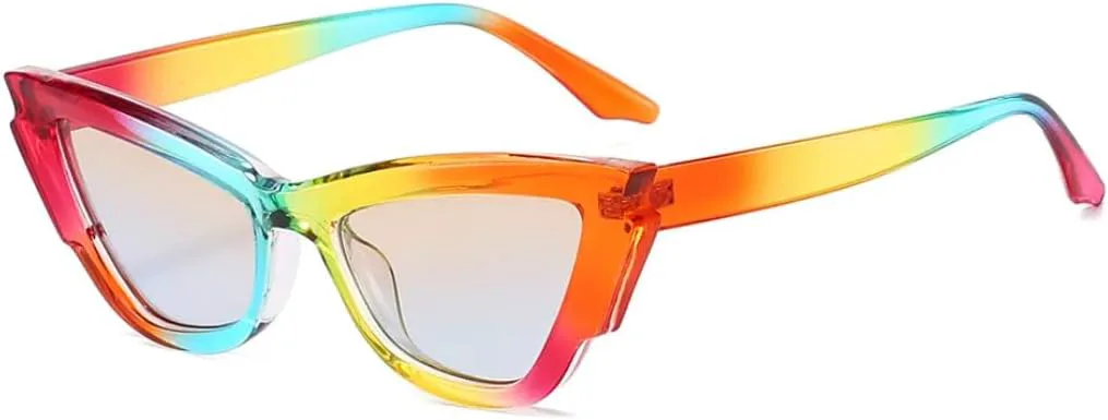 

Солнцезащитные очки для мужчин и женщин - защита UV400 - градиентный цвет "кошачий глаз" для занятий спортом на открытом воздухе и вождения DSVIGF, Rainbow