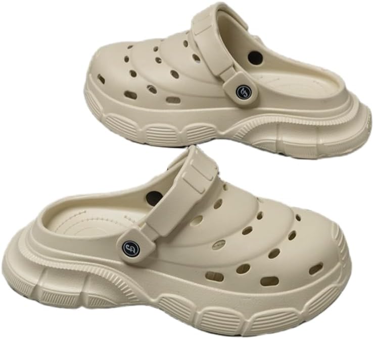 

Мужские дышащие повседневные пляжные туфли с толстой подошвой и мягким перфорированным дизайном подходят для летнего отдыха на природе, пляжных прогулок и повседневного ношения Hoalox, хаки