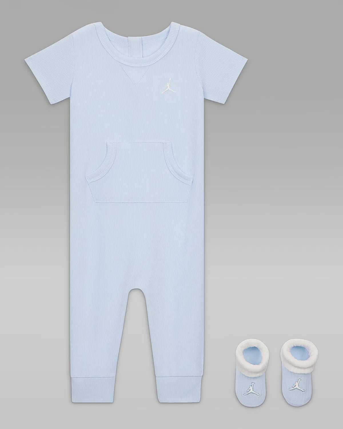 Baby Essential 2-Piece Short Sleeve Coverall Set Jordan, Hydrogen Blue