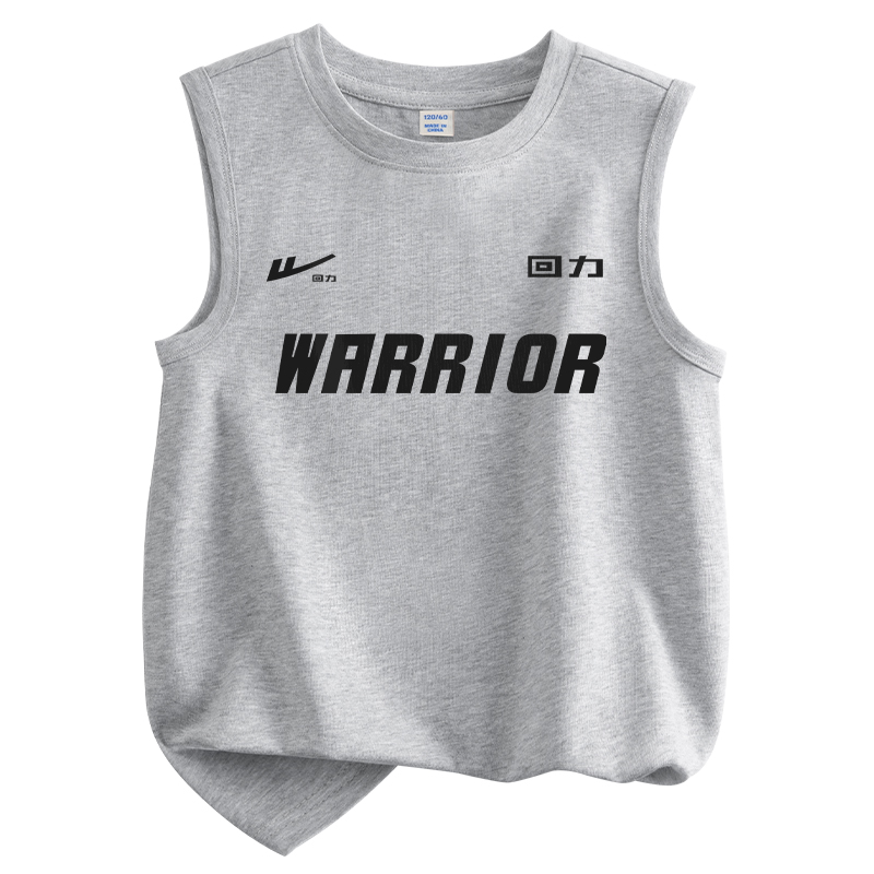 

Детский топ и майка с круглым вырезом WARRIOR, flower серый/h черный label