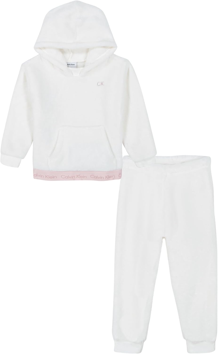 

Комплект из двух предметов из шелковой шерпы Calvin Klein для девочек, Egret