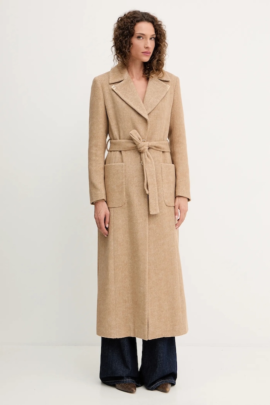 

Пальто с шерстью Fracomina, бежевый